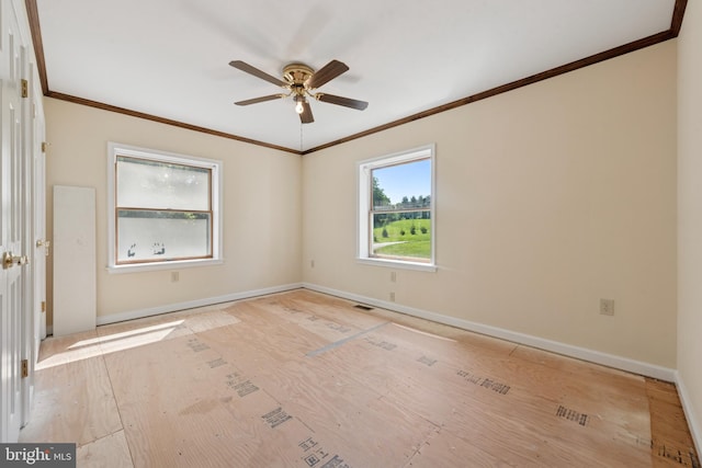 249 Mattson Rd, Garnet Valley, PA 19060 - empty room with ornamental molding and ceiling fan
