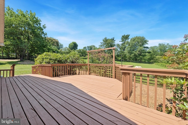 249 Mattson Rd, Garnet Valley, PA 19060 - wooden deck with a yard and view of wooded area