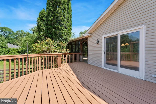 249 Mattson Rd, Garnet Valley, PA 19060 - wooden deck featuring a sunroom
