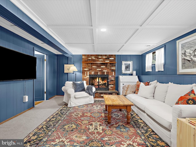 285 Laguna Cir, Severna Park, MD 21146 - carpeted living room featuring a fireplace