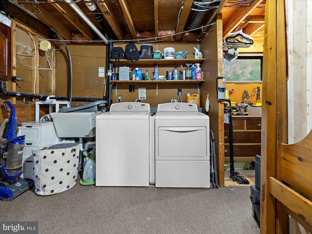285 Laguna Cir, Severna Park, MD 21146 - washroom with washer and clothes dryer and carpet floors