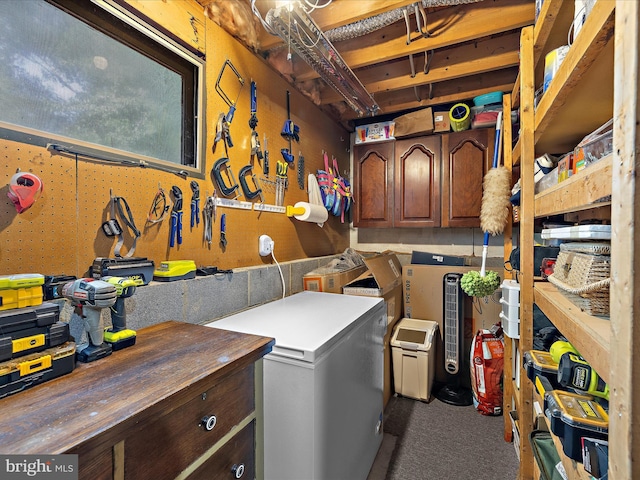 285 Laguna Cir, Severna Park, MD 21146 - washroom with carpet floors and a workshop area