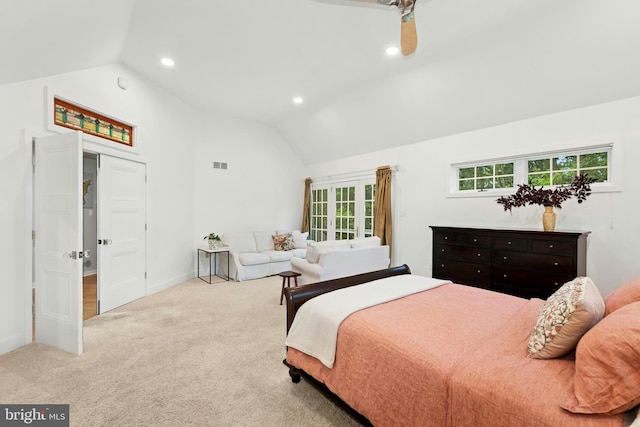 2109 Main St, Bethlehem, PA 18017 - bedroom with vaulted ceiling, carpet, and recessed lighting