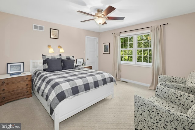 2109 Main St, Bethlehem, PA 18017 - bedroom with light colored carpet and a ceiling fan