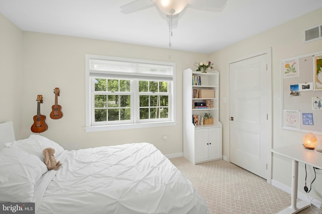 2109 Main St, Bethlehem, PA 18017 - bedroom with light carpet and a ceiling fan
