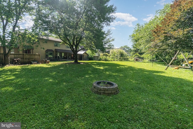 21 Black Bass, Fairfield, PA 17320 - fenced backyard with a playground and an outdoor fire pit