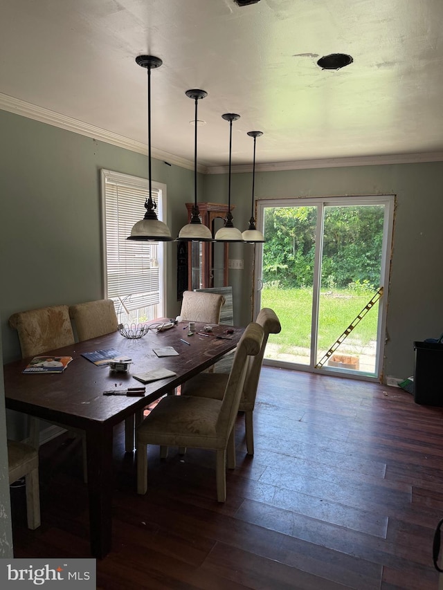 4 Brook Ramble Ln, Townsend, DE 19734 - dining room with dark wood-type flooring and crown molding