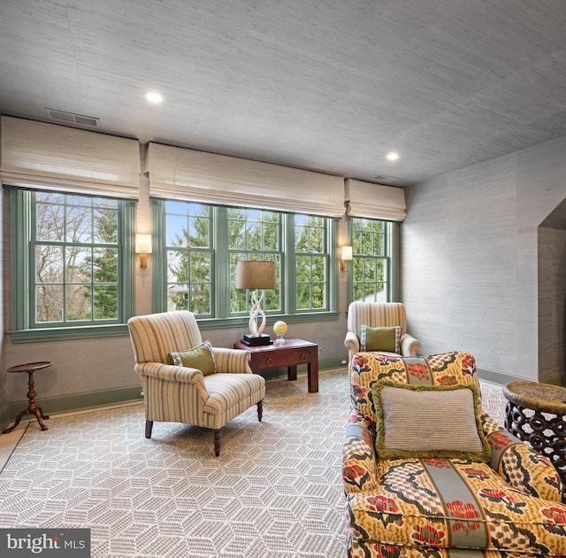 2950 Chain Bridge Rd NW, Washington, DC 20016 - living room featuring baseboards and recessed lighting