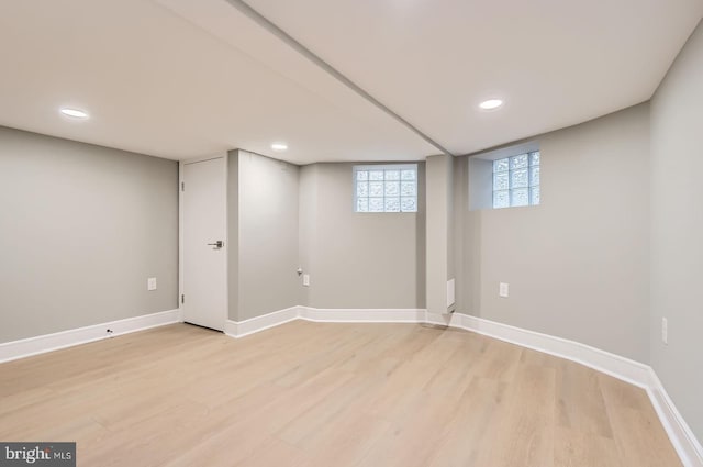 3621 Chestnut Ave, Baltimore, MD 21211 - below grade area with light wood-type flooring and recessed lighting