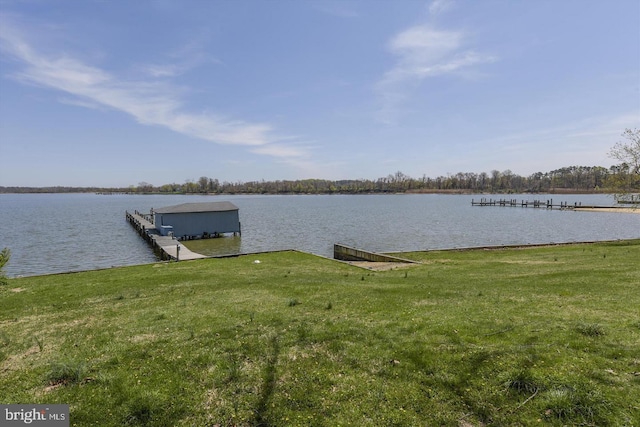 29341 Glencoe Rd, Kennedyville, MD 21645 - dock area featuring a water view and a lawn