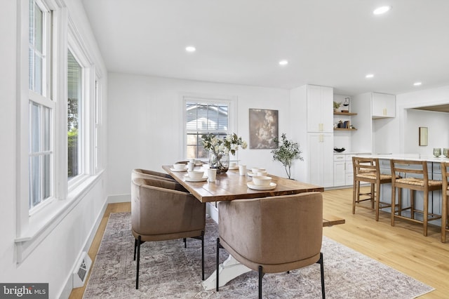 341 Ashford Dr, Lancaster, PA 17601 - dining area with light wood-style flooring and recessed lighting