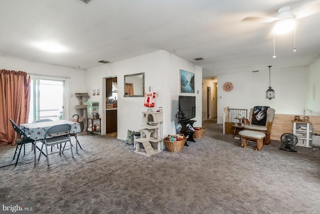 2057 Grove St, Allentown, PA 18104 - carpeted dining space with ceiling fan