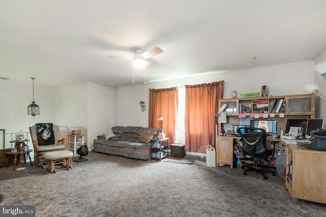 2057 Grove St, Allentown, PA 18104 - carpeted home office with ceiling fan