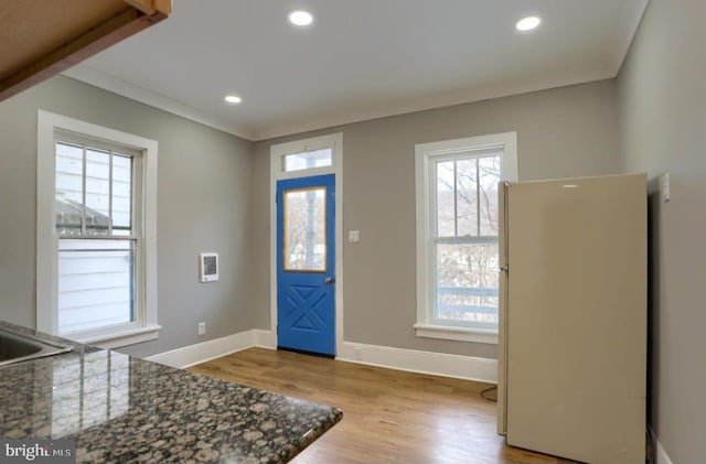 1339 W Spruce St, Coal Township, PA 17866 - foyer entrance with wood finished floors and recessed lighting