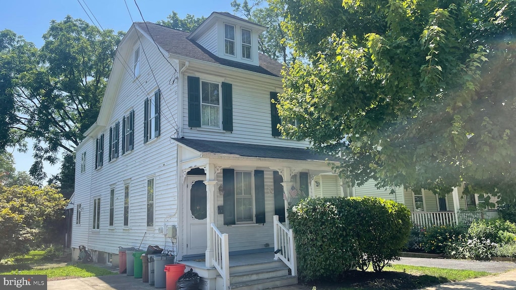 116 Peyton Ave, Haddonfield, NJ 08033 - view of front of house featuring covered porch and a shingled roof