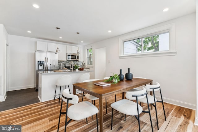 3827 Marshall Rd, Drexel Hill, PA 19026 - dining area featuring recessed lighting and light wood-type flooring