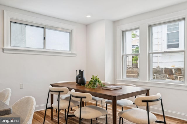 3827 Marshall Rd, Drexel Hill, PA 19026 - dining space with wood finished floors, an office area, and recessed lighting