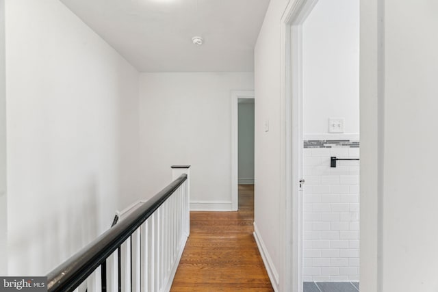3827 Marshall Rd, Drexel Hill, PA 19026 - corridor with an upstairs landing and wood finished floors