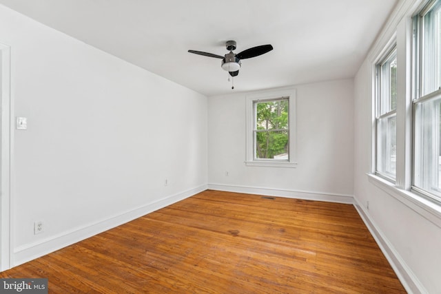 3827 Marshall Rd, Drexel Hill, PA 19026 - spare room with ceiling fan and wood finished floors