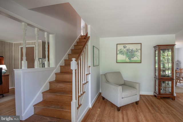 56 Meadowbrook Ave, Hatboro, PA 19040 - stairway with wood finished floors