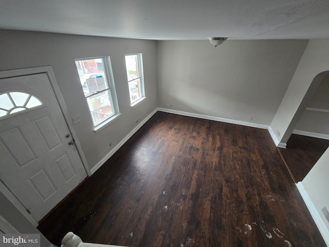 2660 Park Heights Ter, Baltimore, MD 21215 - foyer entrance with dark wood-style flooring and baseboards