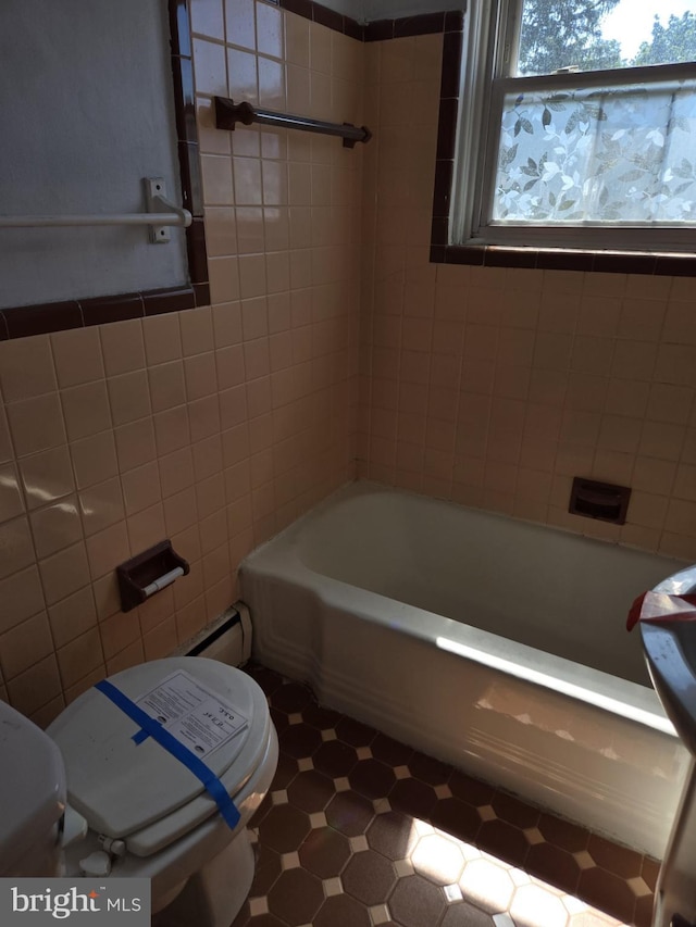 8305 Ridgeway St, Philadelphia, PA 19111 - bathroom featuring toilet and tile walls