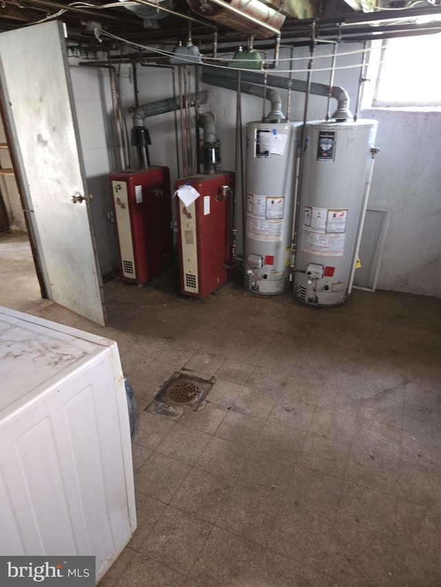 8305 Ridgeway St, Philadelphia, PA 19111 - basement featuring gas water heater, tile patterned floors, and water heater