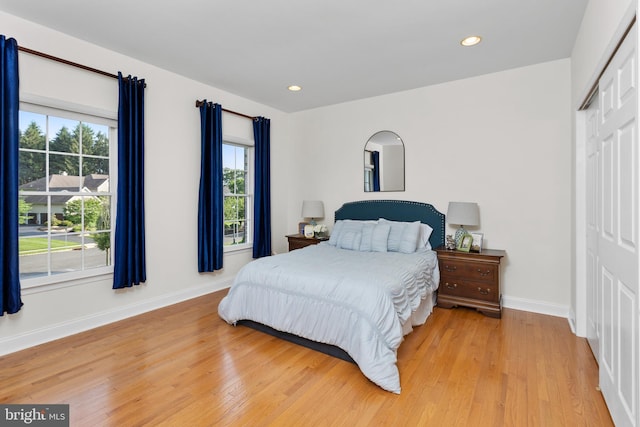 7 Shady Brook Ln, Cranbury, NJ 08512 - bedroom featuring a closet, multiple windows, light wood finished floors, and recessed lighting