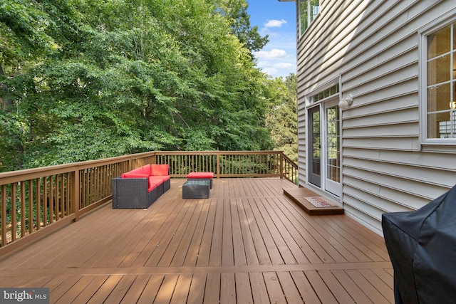 7 Shady Brook Ln, Cranbury, NJ 08512 - wooden deck with outdoor lounge area