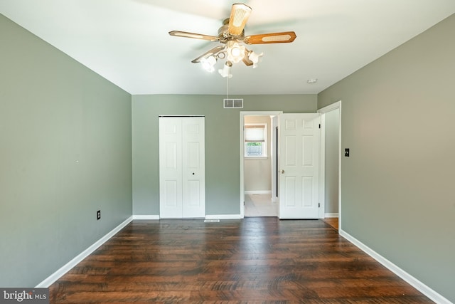 2107 Carol Ln, East Norriton, PA 19401 - unfurnished bedroom with wood finished floors, a closet, and a ceiling fan