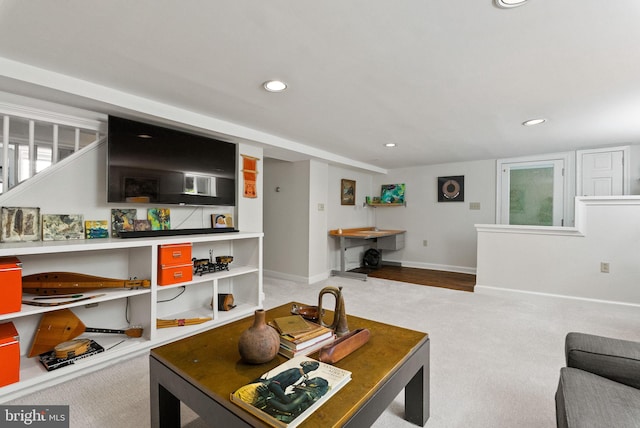 304 Summers Dr, Alexandria, VA 22301 - living area featuring carpet flooring and recessed lighting