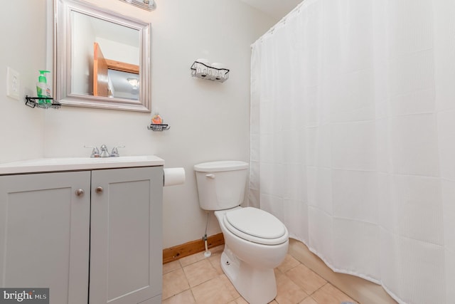 1702 Willow Brook Rd, Bumpass, VA 23024 - bathroom with vanity, tile patterned flooring, and curtained shower