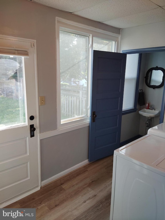 221 Princess St, Hanover, PA 17331 - laundry room featuring washer / dryer and wood finished floors