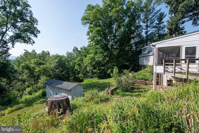 1119 Summit Ave, Front Royal, VA 22630 - view of yard featuring a shed and a wooden deck
