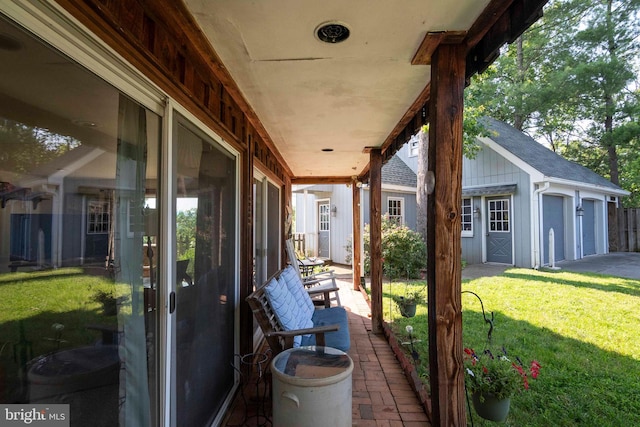 1119 Summit Ave, Front Royal, VA 22630 - view of patio / terrace with an outdoor structure and a garage