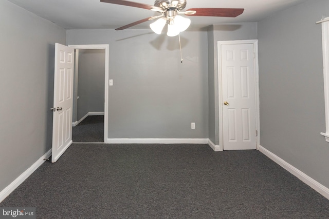4917 Pembridge Ave, Baltimore, MD 21215 - unfurnished room featuring ceiling fan and dark carpet