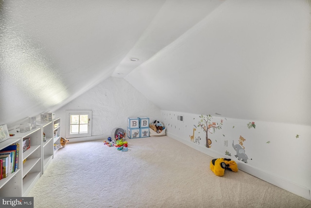 7901 Warfield Rd, Gaithersburg, MD 20882 - game room featuring vaulted ceiling and carpet floors