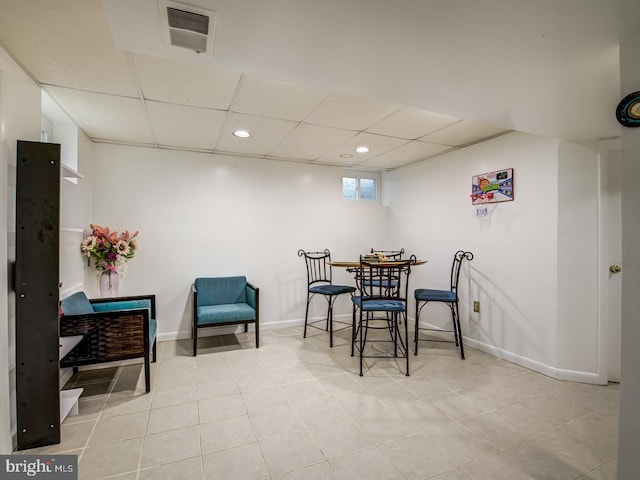 9907 Treetop Ln, Lanham, MD 20706 - dining space with tile patterned floors, recessed lighting, and a drop ceiling