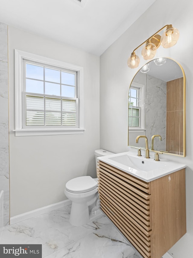 357 Avis Mill Rd, Pilesgrove, NJ 08098 - bathroom featuring vanity and marble finish flooring
