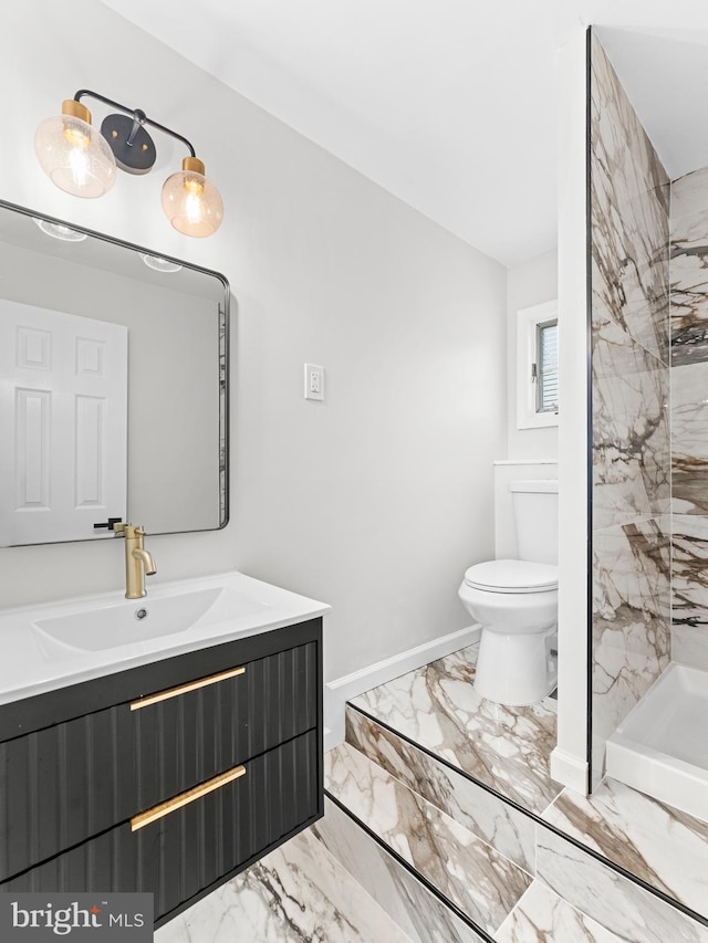 357 Avis Mill Rd, Pilesgrove, NJ 08098 - full bath featuring marble finish floors, vanity, and a shower stall