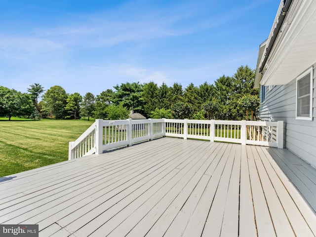 357 Avis Mill Rd, Pilesgrove, NJ 08098 - wooden deck featuring a lawn and view of wooded area