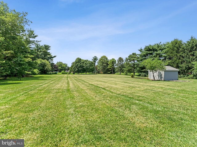 357 Avis Mill Rd, Pilesgrove, NJ 08098 - view of green lawn with an outdoor structure