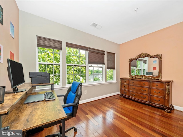 12404 Carriage Park Pl, Clarksburg, MD 20871 - home office with hardwood / wood-style floors and baseboards