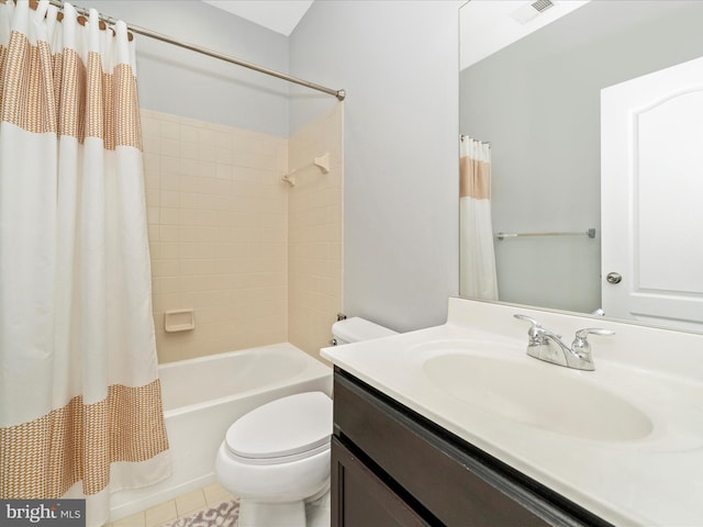12404 Carriage Park Pl, Clarksburg, MD 20871 - bathroom featuring vanity, shower / bath combo, and tile patterned floors