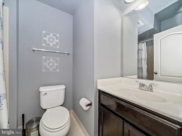 12404 Carriage Park Pl, Clarksburg, MD 20871 - bathroom featuring vanity, tile patterned flooring, and curtained shower