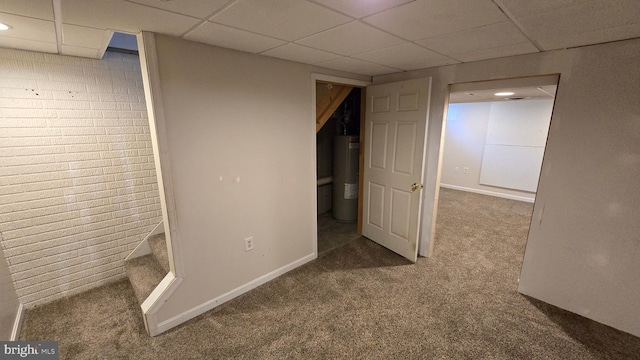1055 View St, Hagerstown, MD 21742 - unfurnished bedroom featuring water heater, carpet, and a paneled ceiling