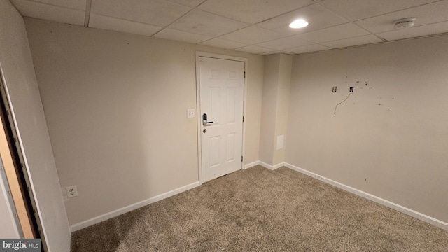 1055 View St, Hagerstown, MD 21742 - carpeted empty room featuring a smoke detector and a paneled ceiling