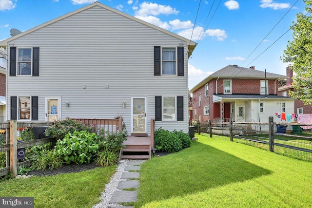311 Woodside, West Lawn, PA 19609 - rear view of property with a wooden deck