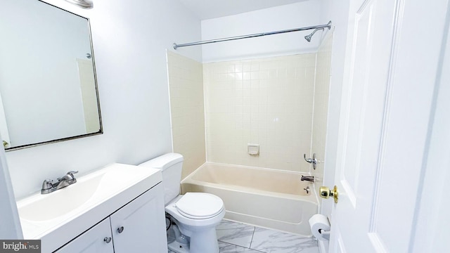 1000 Old Forge Rd, New Castle, DE 19720 - full bathroom featuring vanity, tub / shower combination, and marble finish flooring