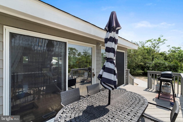 365 Dusty Miller Dr, Long Beach, NJ 08008 - view of patio with a wooden deck and area for grilling